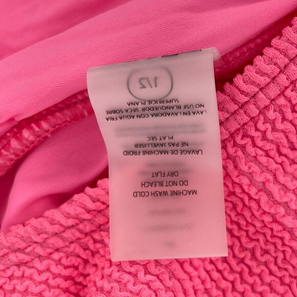 GOOD AMERICAN Dress Size Small/Medium Always Fits Mini Bright Pink Textured NWT - Picture 8 of 12